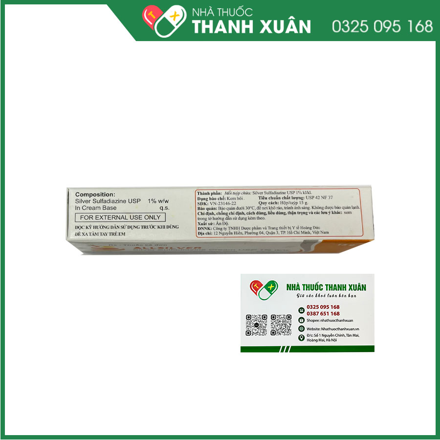 Allsilver kháng khuẩn tại chỗ